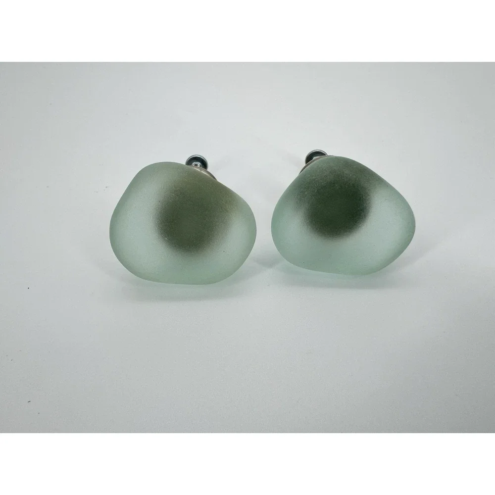 Liberty Seaglass 1.5 In. Vintage‎ Aqua And Nickel Round Cabinet Knob Lot Of 2 - Picture 4 of 6